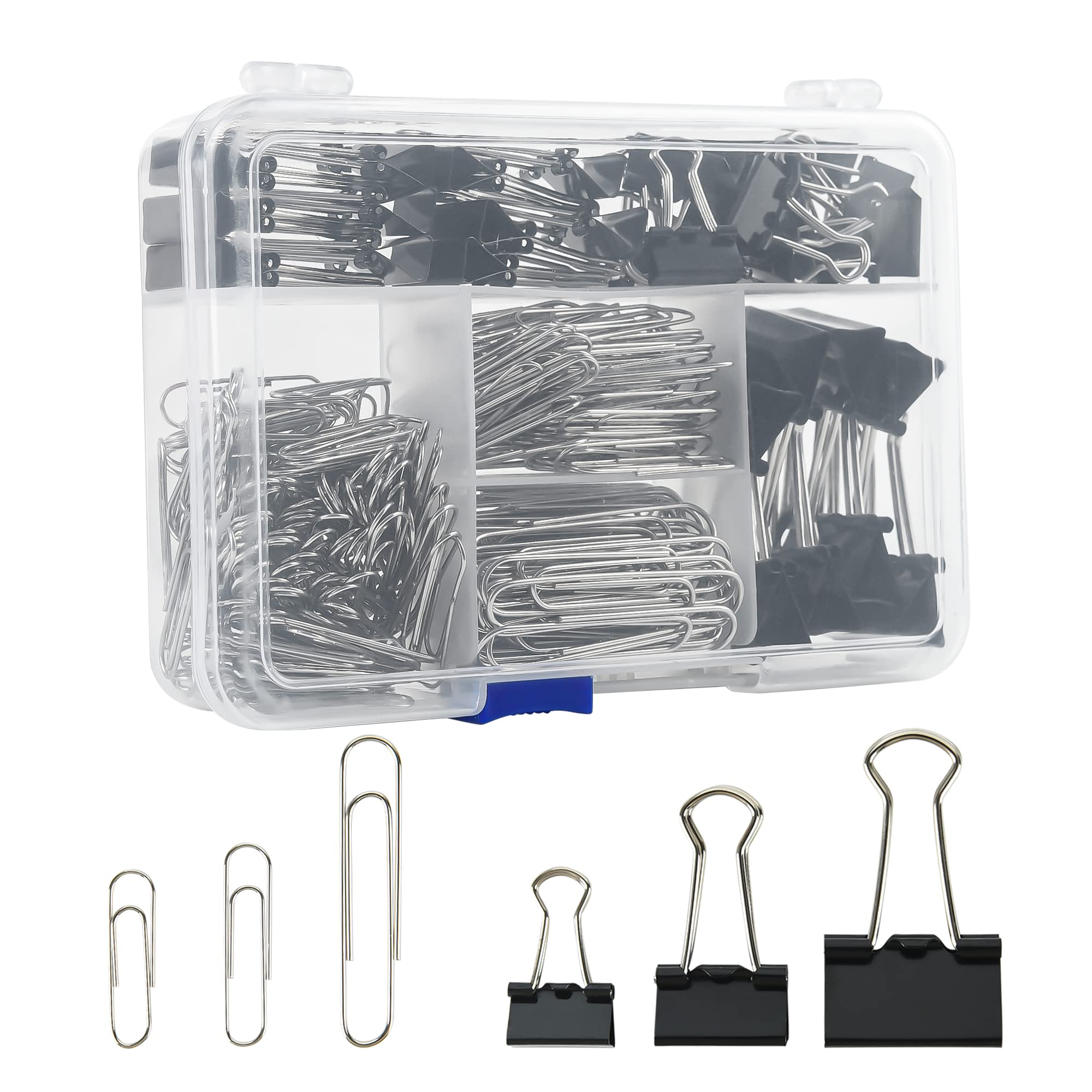 Binder Clip Assorted - ชุดคลิปหนีบกระดาษขนาดต่างๆ และคลิปหนีบกระดาษขนาดใหญ่ - 340 ชิ้น สีดำ