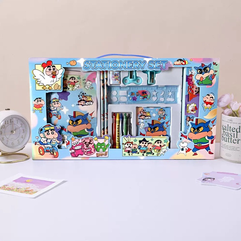 Ideal Stationery & Office Supply - ชุดเครื่องเขียนลายการ์ตูนชินจังสุดน่ารัก ของขวัญสุดพิเศษ เหมาะสำหรับเป็นรางวัลและของขวัญสำหรับนักเรียน และใช้ในโรงเรียนทุกวัน