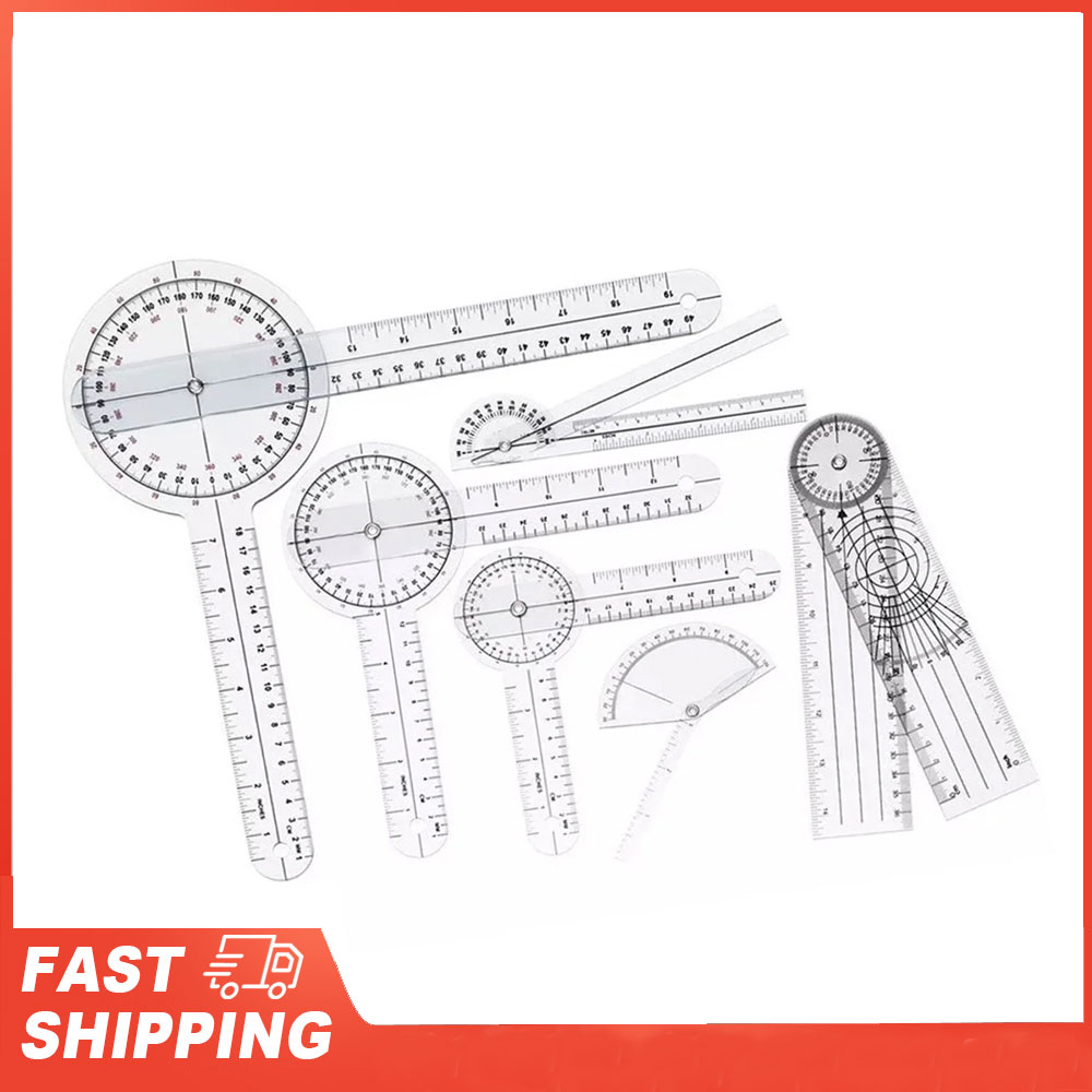 Ruler Set Transparent - ชุดเครื่องวัดมุมทางการแพทย์ 6 ชิ้น ทำจากพีวีซีใส ทนทานต่อการสึกหรอ สำหรับศัลยกรรมกระดูก