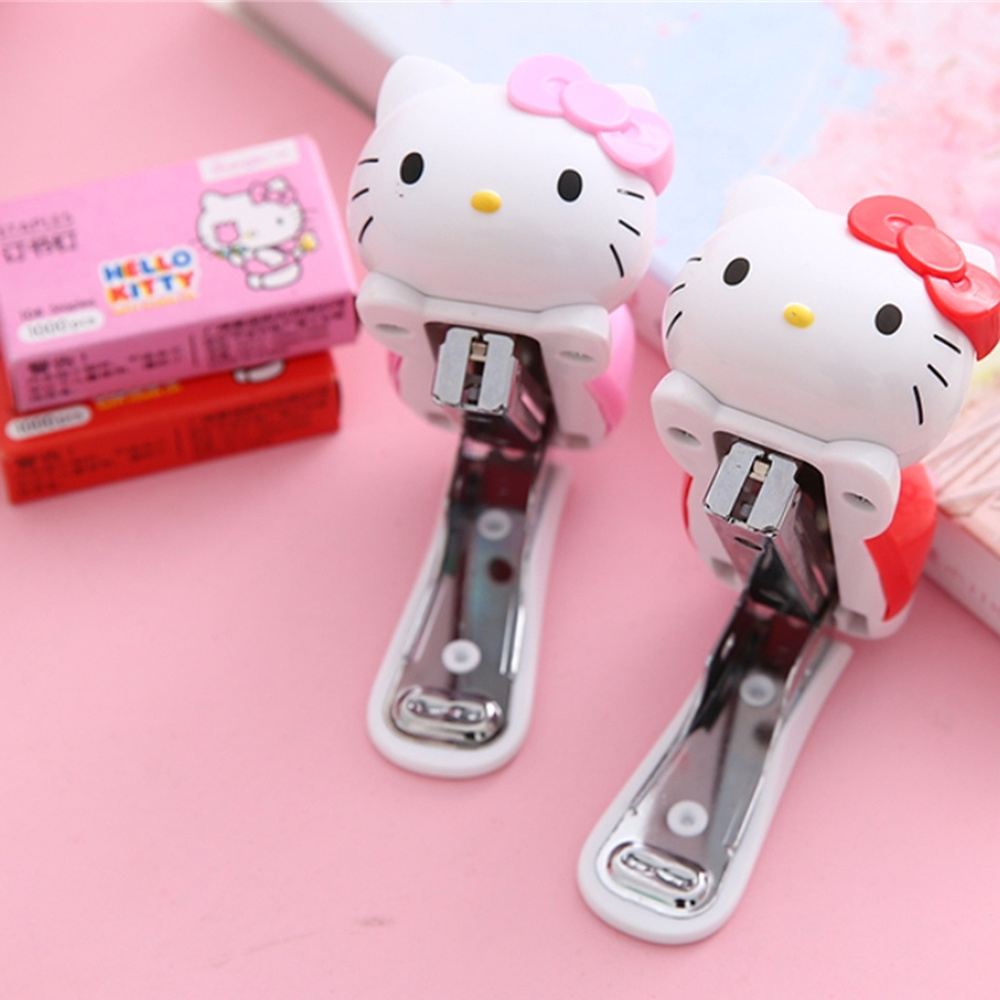 Office Supply Office Stationery Items - ของแท้ ซานริโอ อะนิเมะ ชุดเครื่องเย็บกระดาษ เฮลโล คิตตี้
