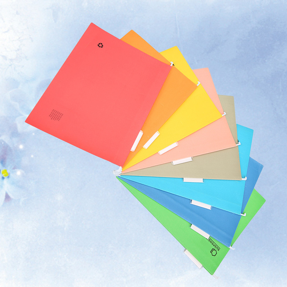 File Folder Hanging - แฟ้มเอกสารแบบแขวนสีสดใส 8 ชิ้น ขนาด A4 เหมาะสำหรับจัดเรียงเอกสาร