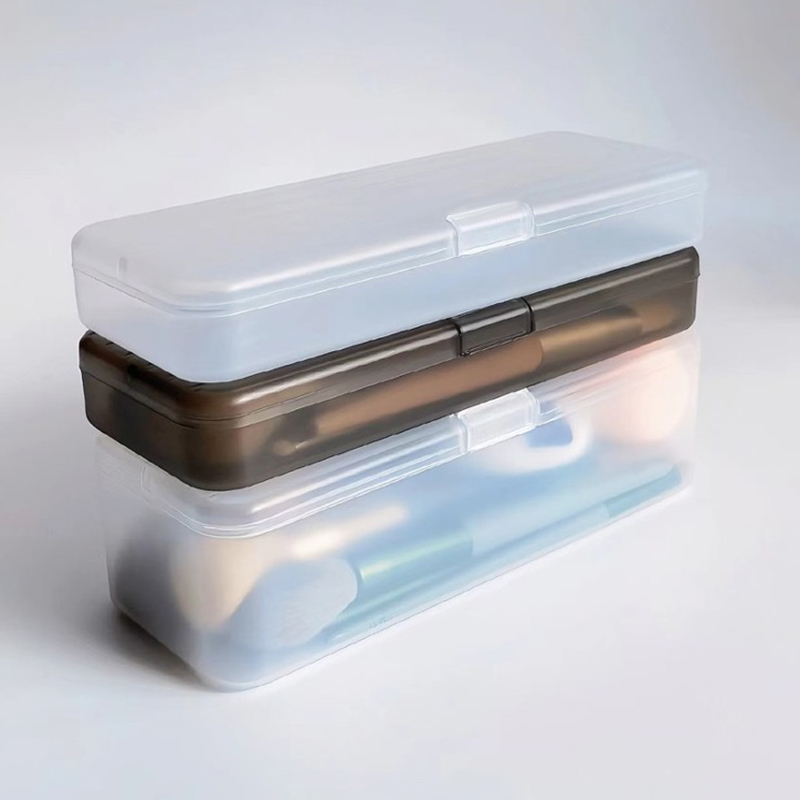 Stationery Supplier - กล่องเก็บเครื่องสำอางพลาสติกใส 1 ชิ้น กล่องใส่แปรงแต่งหน้า ที่ใส่ปากกา กล่องจัดระเบียบเครื่องเขียน