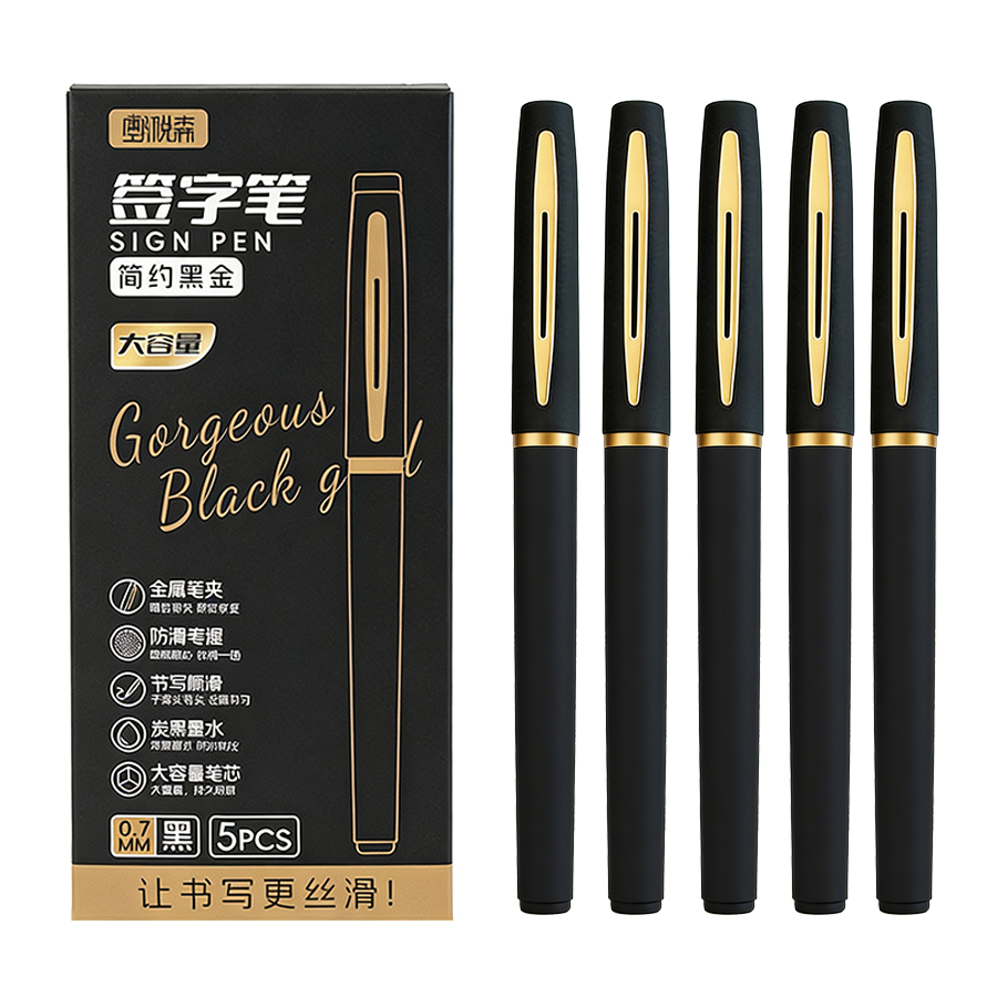 Stationery Supply Business - 5 ชิ้น/แพ็คปากกาเจลขนาดใหญ่ 0.5/0.7/1.0 มม. หัวปากกา 0.5/0.7/1.0
