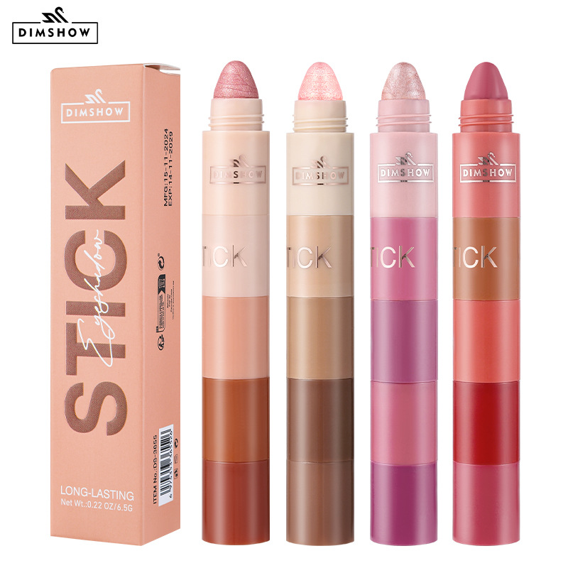 Highlighter Set Pastel - ปากกาอายแชโดว์ 5-in-1 แบบไม่ต้องแต่งหน้า ปากกาไฮไลท์เนื้อมุกกันน้ำ ชุดอายแชโดว์แบบแท่ง ชุดแต่งหน้าครบชุด