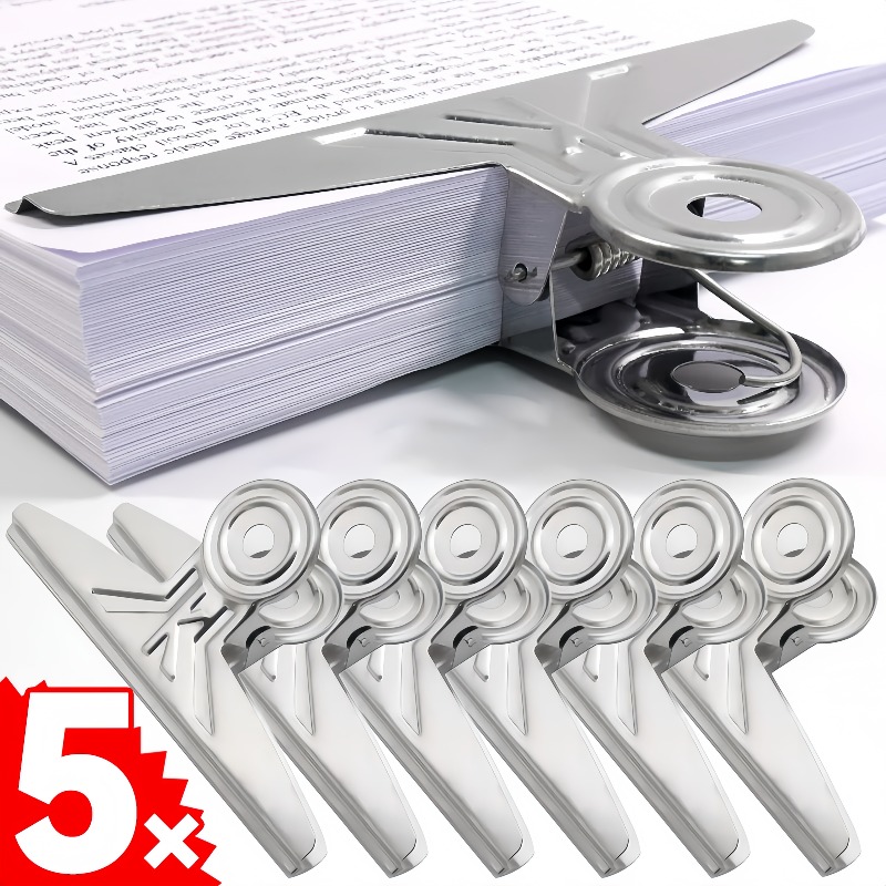 Binder Clip Assorted - คลิปหนีบกระดาษบูลด็อกขนาดใหญ่พิเศษ คลิปหนีบเอกสารสแตนเลส ที่หนีบหนังสือโลหะแข็งแรง สำหรับสำนักงาน โรงเรียน ออแกไนเซอร์