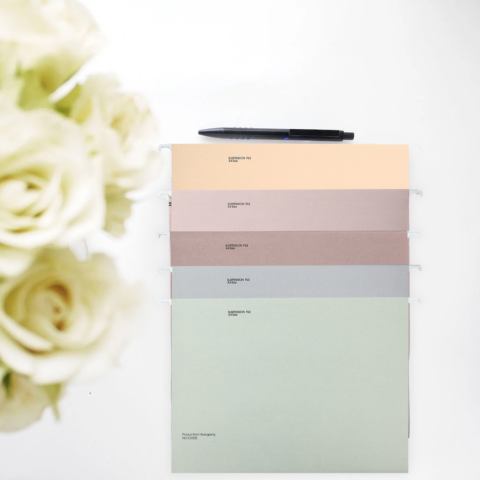 File Folder Hanging - ชุดแฟ้มเอกสารแบบแขวน 5 ชิ้น โครงสร้างโลหะเสริมความแข็งแรง ทนทาน พกพาสะดวก