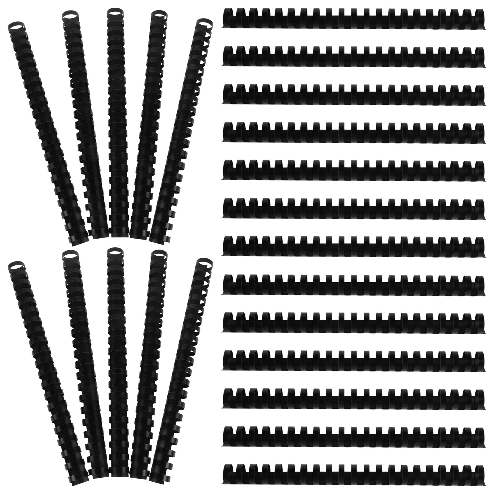Binding Comb Plastic - หวีเข้าเล่ม 50 ชิ้น 21 ห่วง พลาสติกสีดำ