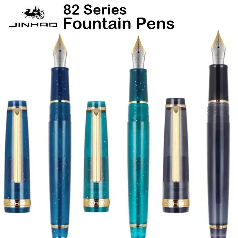 Stationery Supply Business - Jinhao 82 Fountain ปากกาหรูหราปากกาโปร่งใส Spin Golden