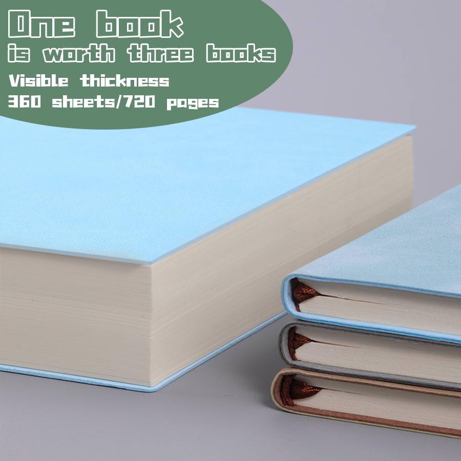 Graph Paper Pad - 720 หน้าหนาพิเศษหน้าภายใน Sketchbook PU COVER การออกแบบที่เรียบง่ายขนาดเล็กและสด