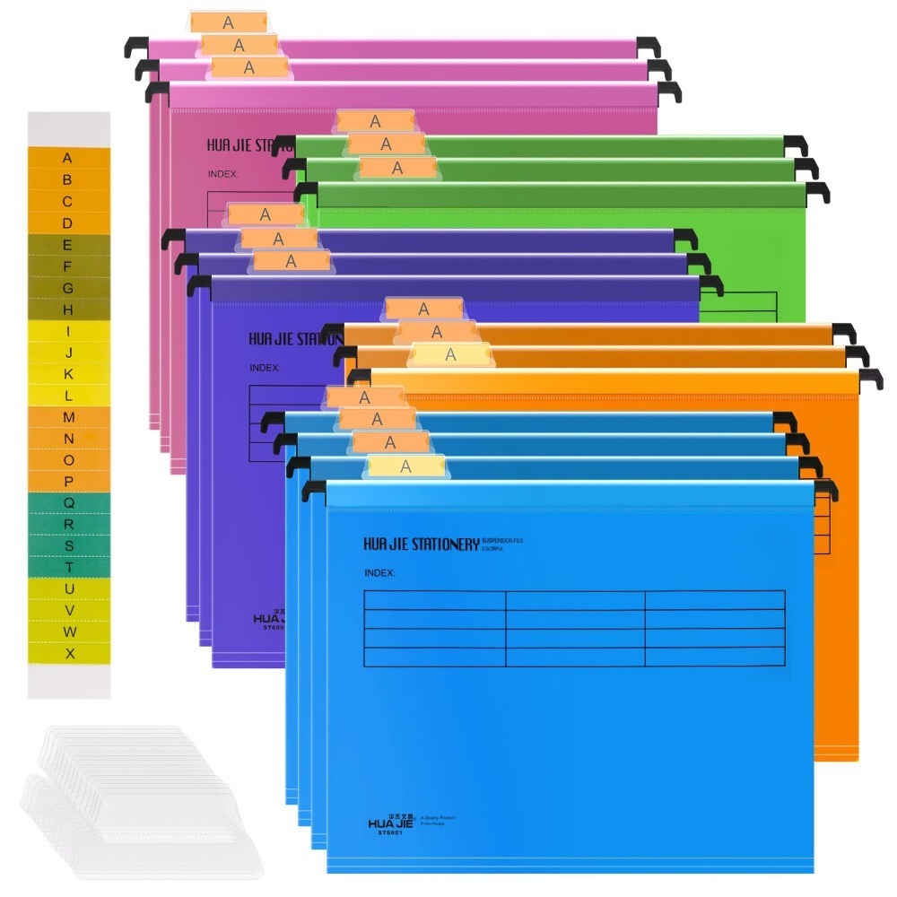 File Folder Hanging - โฟลเดอร์ PVC แบบแขวนแฟ้มแขวน A4พร้อมตะขอสีโฟลเดอร์แขวนแบบสุ่มใช้แรงงานแบบ A4