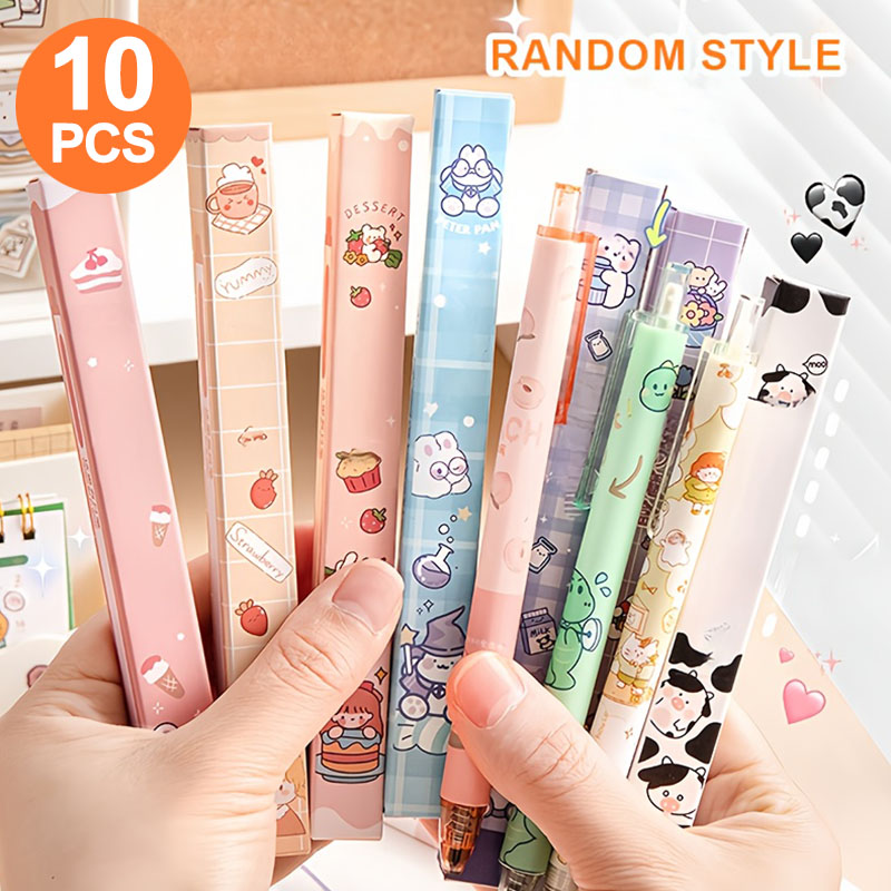 Stationery Supply Business - ปากกาเจลเดี่ยว 10 ด้ามในกล่องสุ่ม เหมาะสำหรับนักเรียน ใช้ในสำนักงาน ธุรกิจ