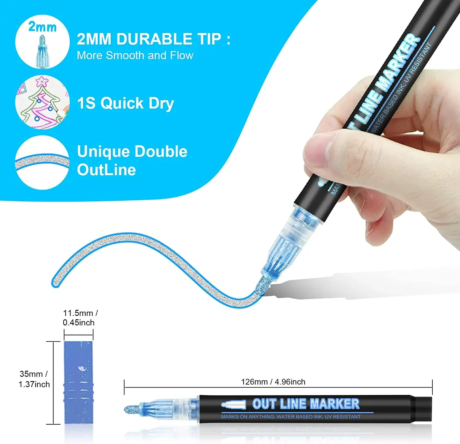 36 สี Double Line Outline Art  - Highlighter Set Pastel บทวิจารณ์และราคา