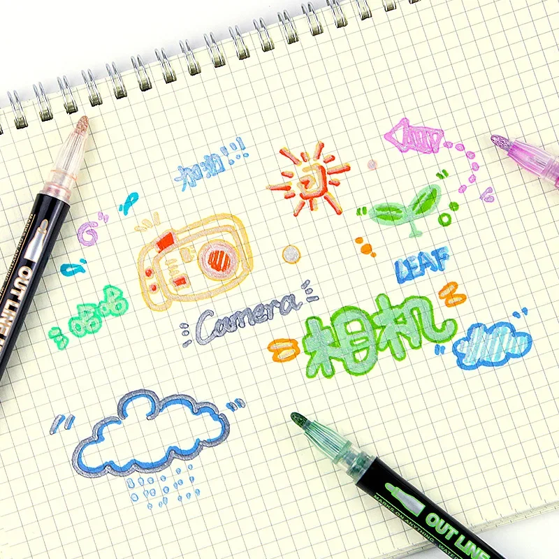 36 สี Double Line Outline Art  - Highlighter Set Pastel บทวิจารณ์และราคา