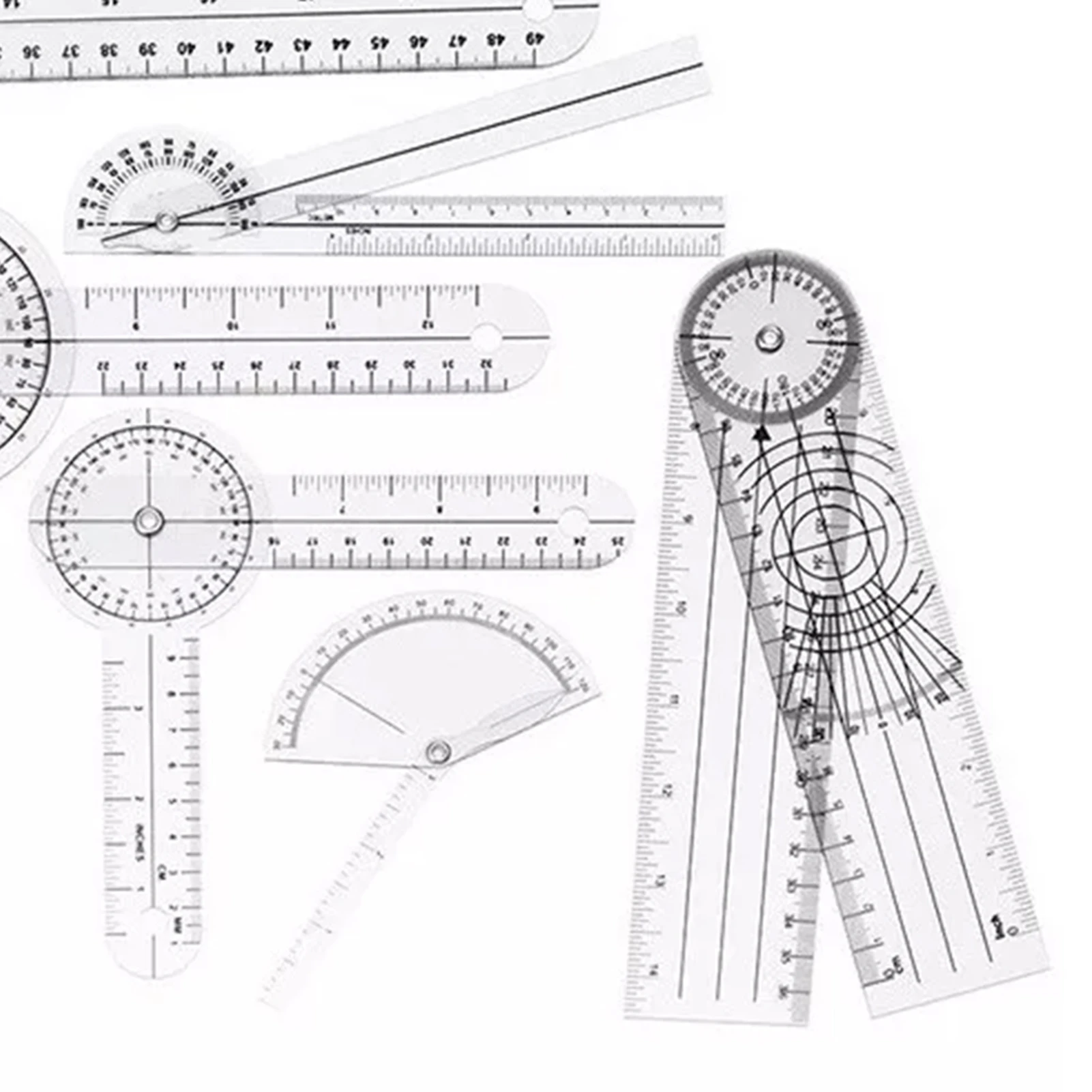ชุดเครื่องวัดมุมทางการแพทย์ 6  - Ruler Set Transparent บทวิจารณ์และราคา