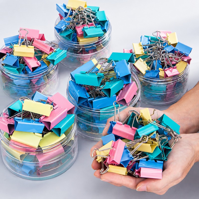 คลิปหนีบกระดาษโลหะหลากสี คลิปห - Binder Clip Assorted บทวิจารณ์และราคา
