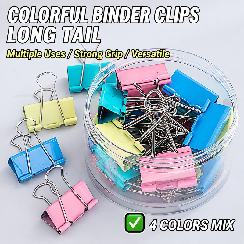 คลิปหนีบกระดาษโลหะหลากสี คลิปห - Binder Clip Assorted บทวิจารณ์และราคา