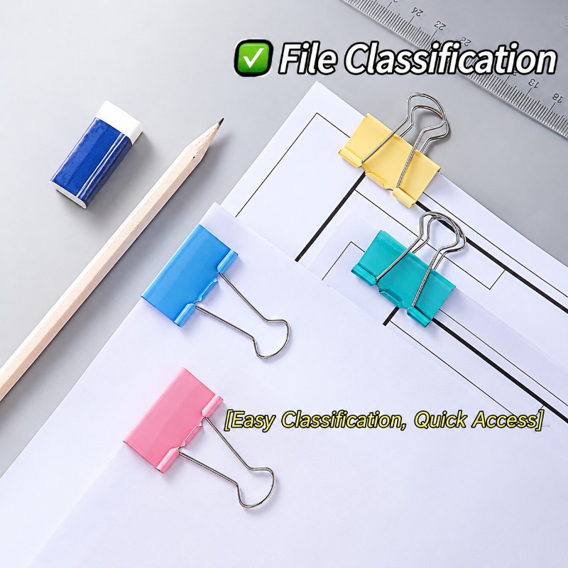 คลิปหนีบกระดาษโลหะหลากสี คลิปห - Binder Clip Assorted บทวิจารณ์และราคา