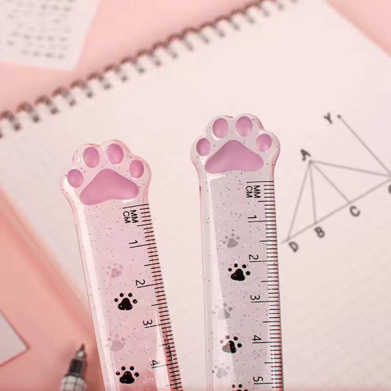 1 ชิ้น ไม้บรรทัดลายอุ้งเท้าแมว - Ruler Set Transparent บทวิจารณ์และราคา