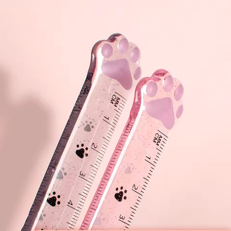 1 ชิ้น ไม้บรรทัดลายอุ้งเท้าแมว - Ruler Set Transparent บทวิจารณ์และราคา
