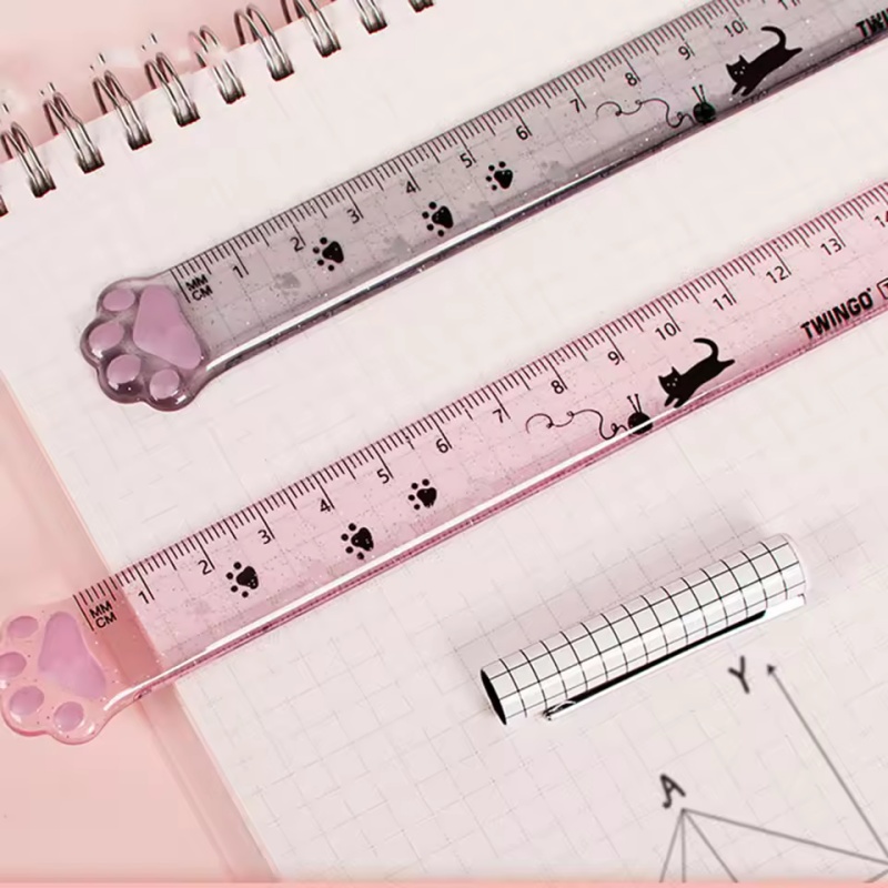 1 ชิ้น ไม้บรรทัดลายอุ้งเท้าแมว - Ruler Set Transparent บทวิจารณ์และราคา