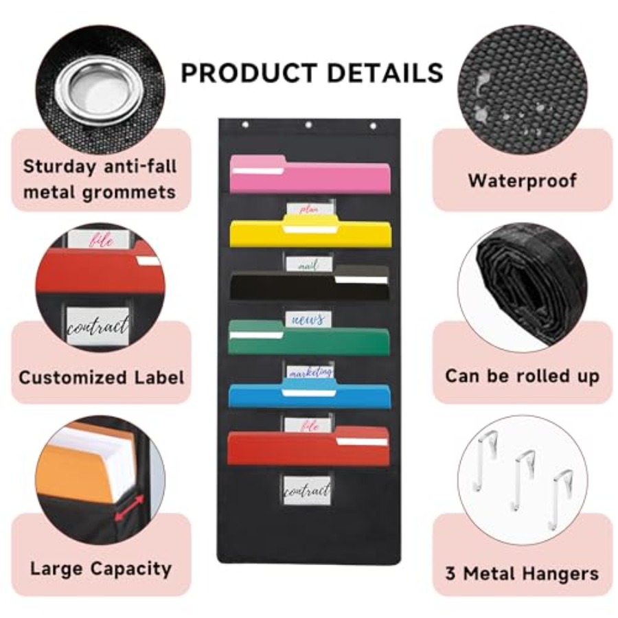 ที่เก็บเอกสารแบบแขวนผนังสีดำ 6 - File Folder Hanging บทวิจารณ์และราคา