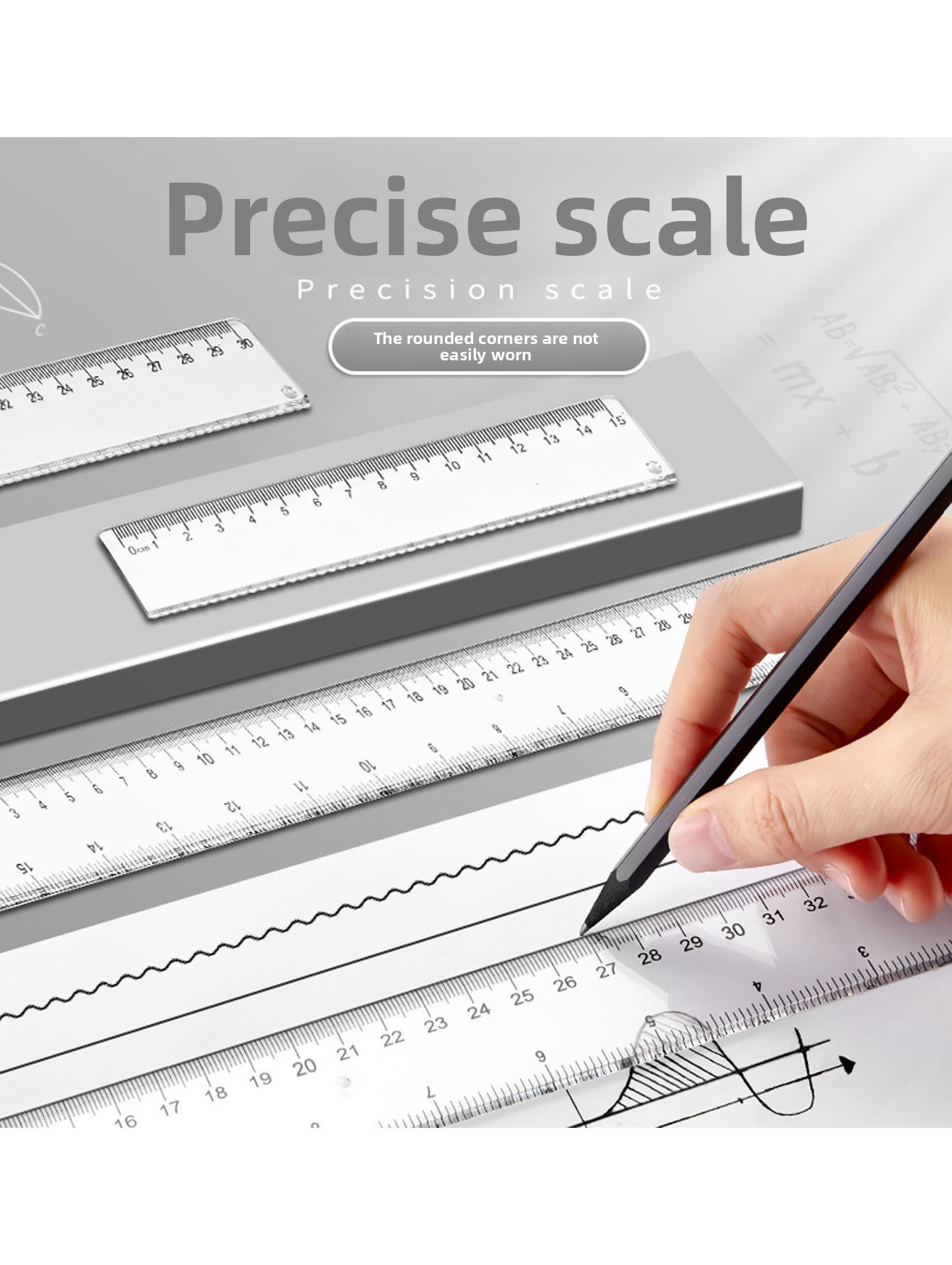 ไม้บรรทัดพลาสติกใสสำหรับวาดภาพ - Ruler Set Transparent บทวิจารณ์และราคา