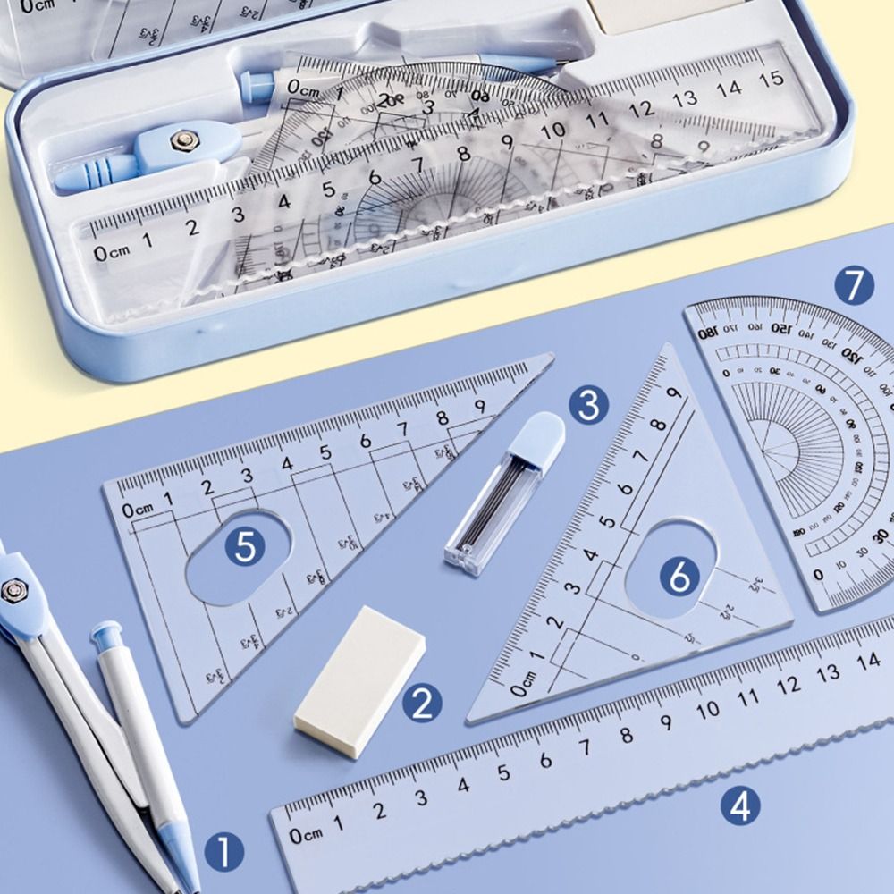 ชุดไม้บรรทัดพลาสติก 8 ชิ้น/ชุด - Ruler Set Transparent บทวิจารณ์และราคา