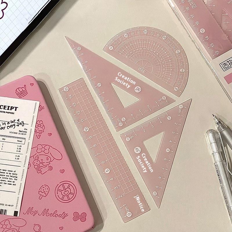 4 ชิ้น/ชุด ไม้บรรทัดใส ของขวัญ - Ruler Set Transparent บทวิจารณ์และราคา