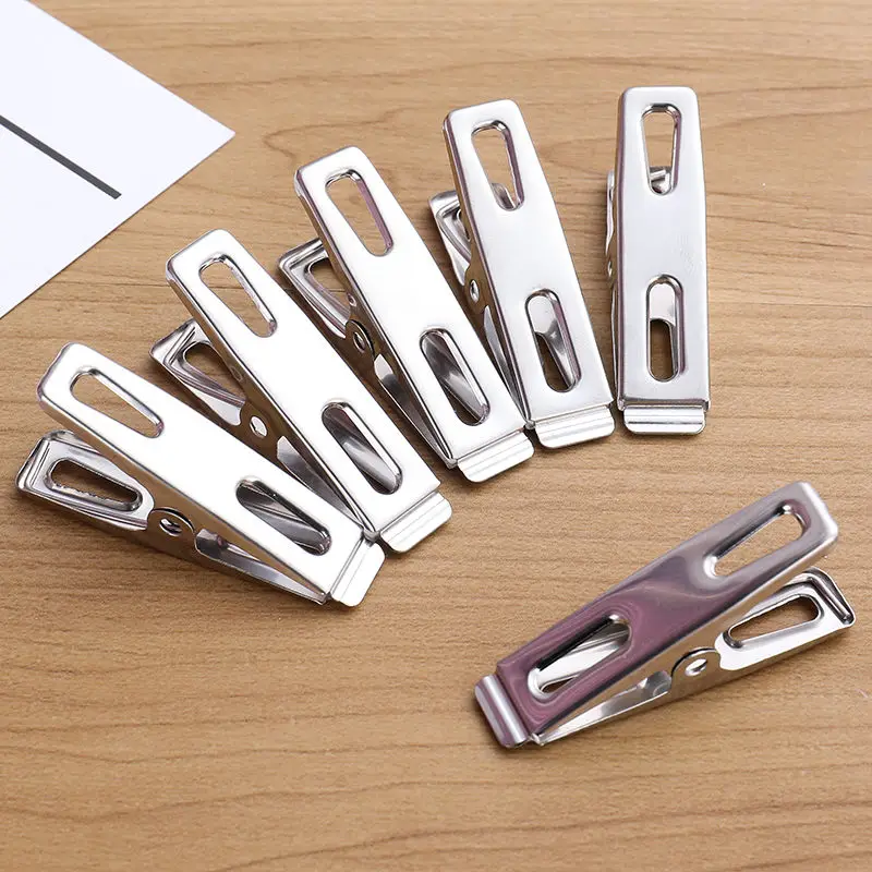 20pcs สแตนเลสสตีลปากแบน Clothe - Binder Clip Assorted บทวิจารณ์และราคา