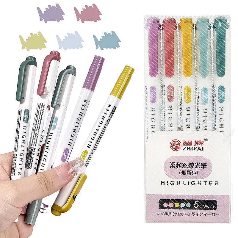 ปากกาเน้นข้อความสีพาสเทล 6 ชิ้ - Highlighter Set Pastel บทวิจารณ์และราคา