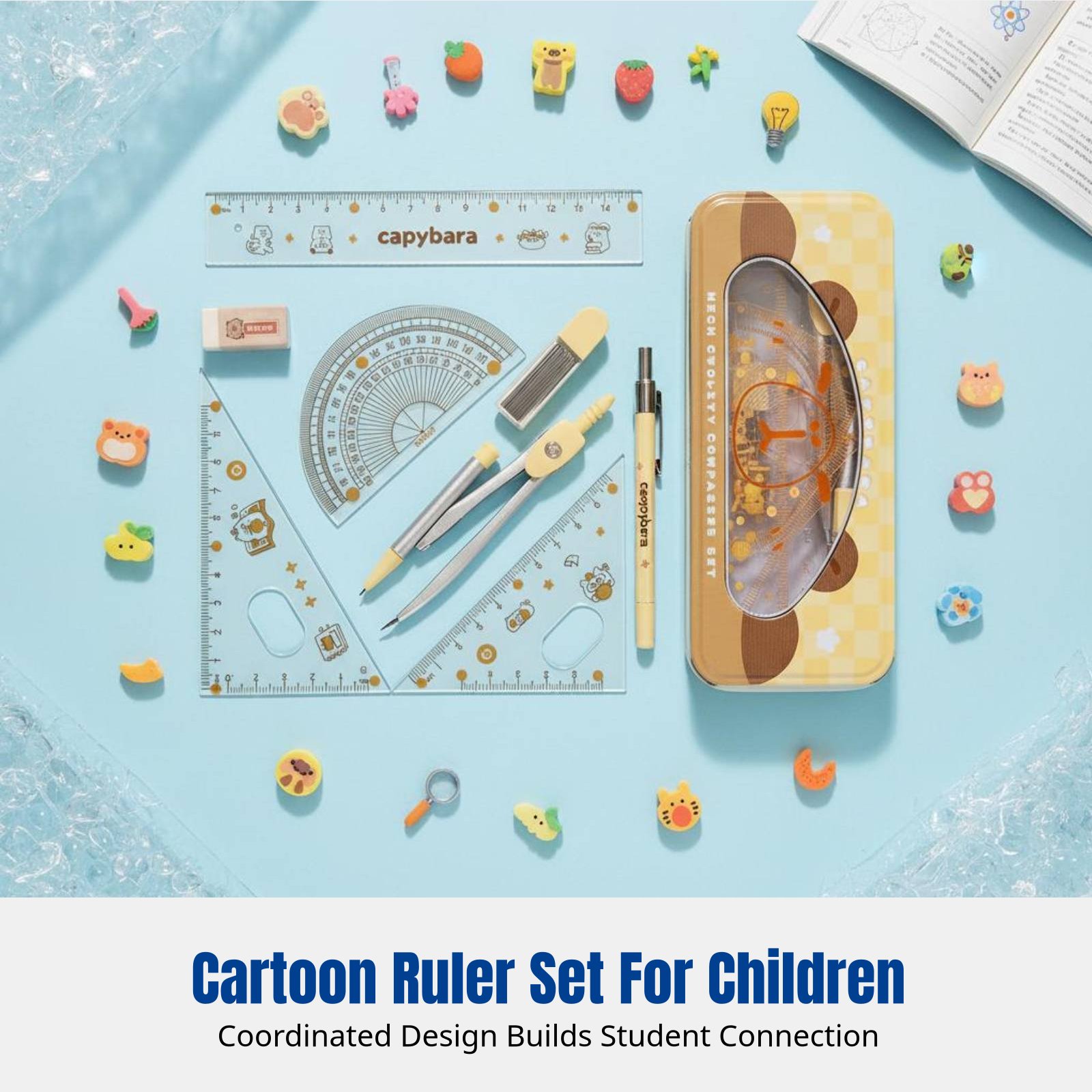 ชุดไม้บรรทัดสำหรับนักเรียน ธีม - Ruler Set Transparent บทวิจารณ์และราคา